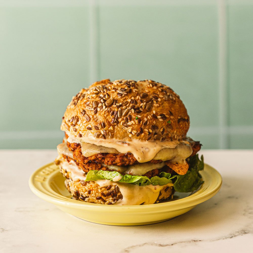 Chipotle kidney bean smash burgers