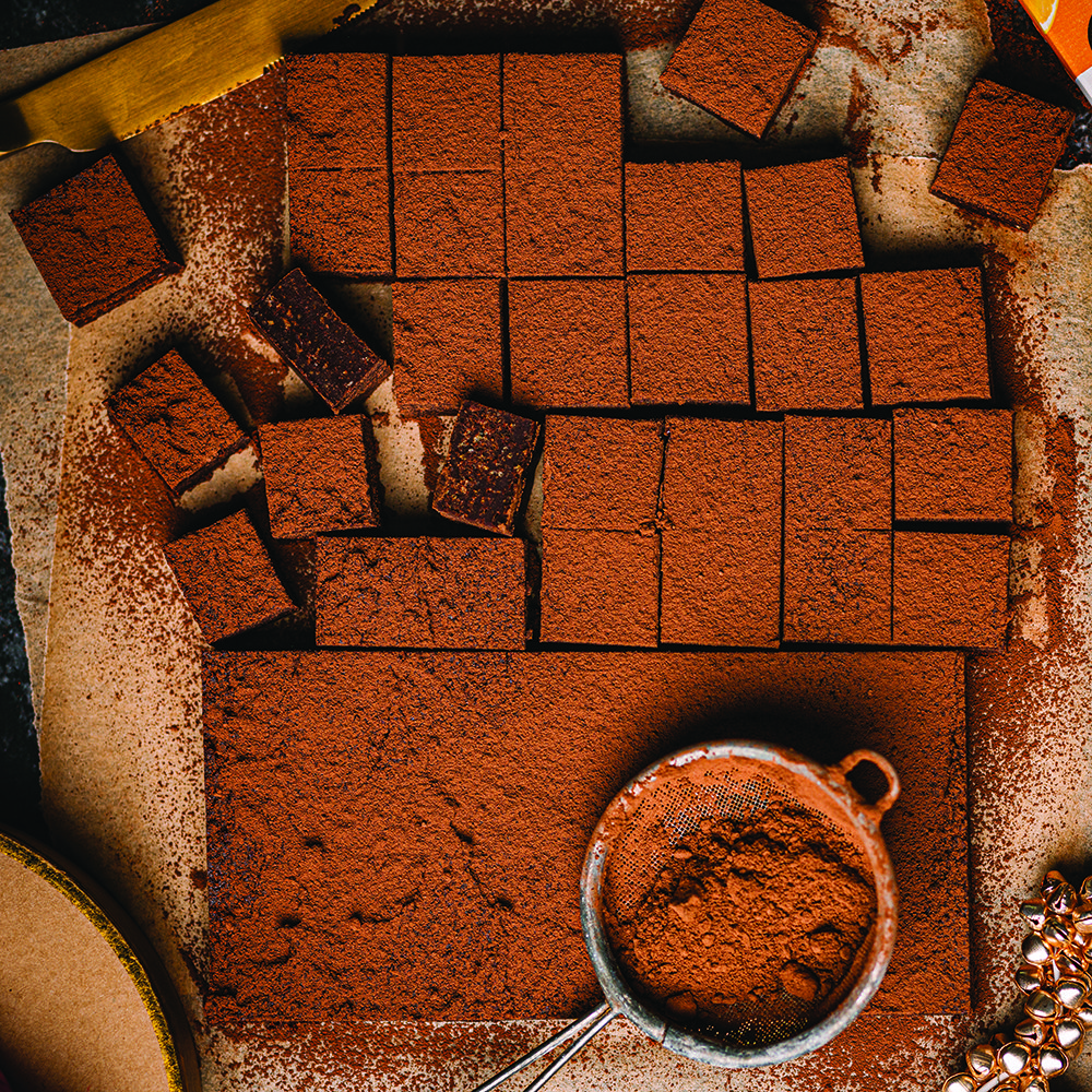 Gingerbread and orange chocolate truffles