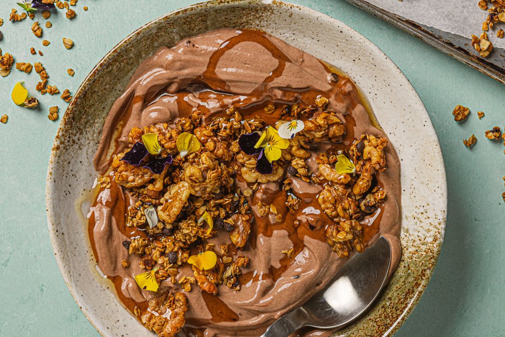 Walnut granola with chocolate yoghurt and cherries recipe - Spinneys UAE