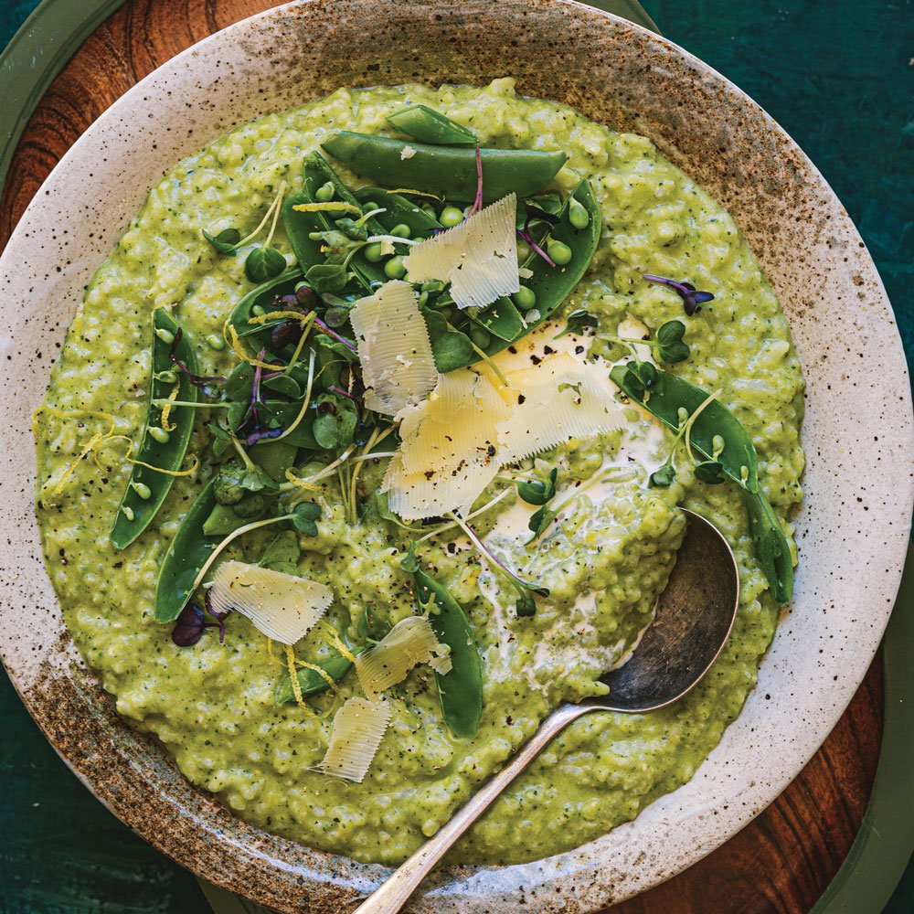 Green pea and mascarpone risotto recipe Spinneys UAE