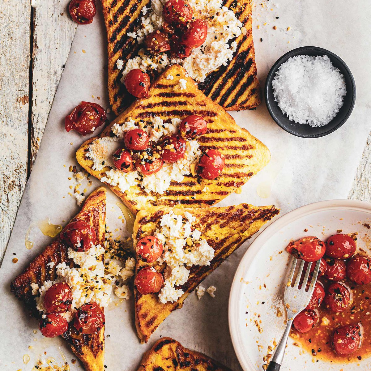 Grilled tomato French toast