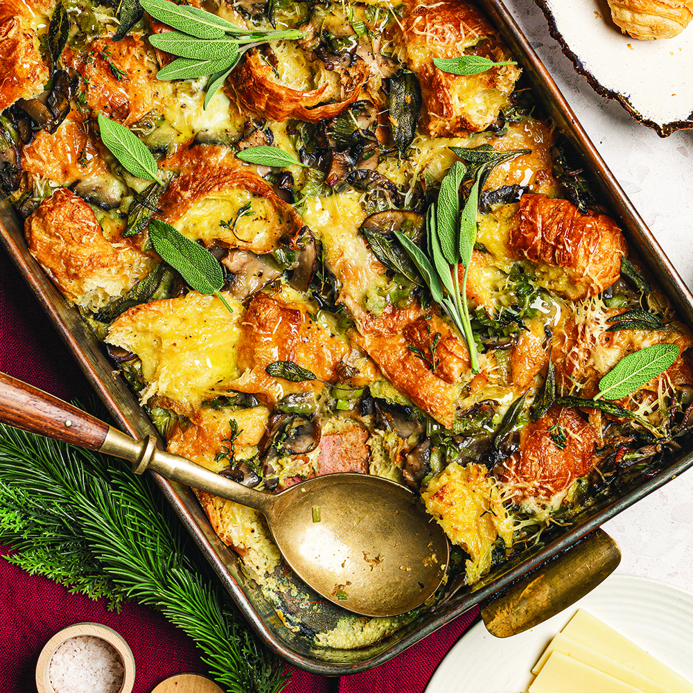 Gruyère and mushroom croissant stuffing - for beef and lamb