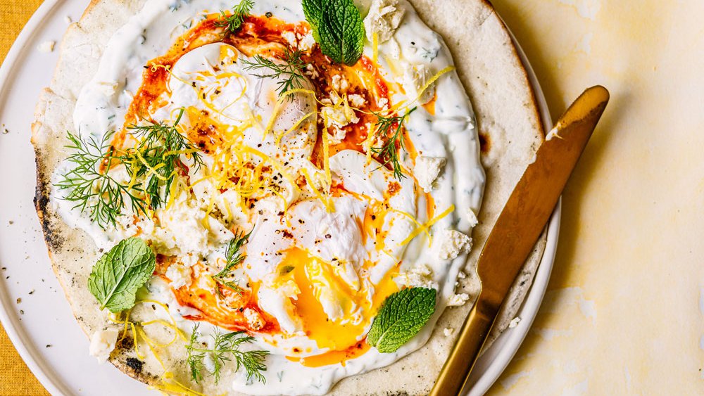 Harissa and dill Turkish eggs
