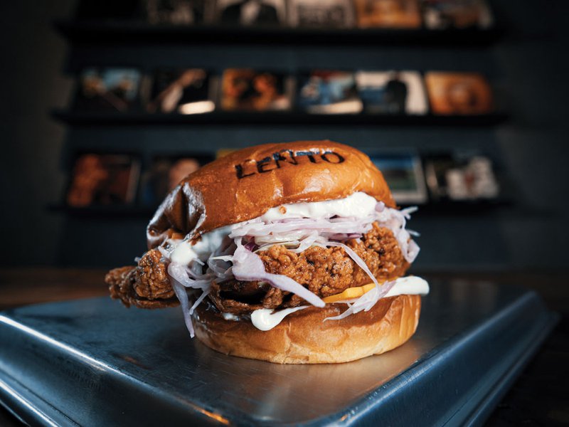 Lento’s Honey Butter Fried Chicken burger is made using fresh local chicken