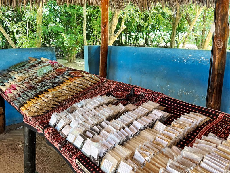 An array of spices is available to purchase at Zito Farm | Up the allspice tree | Zanzibari-style biryani