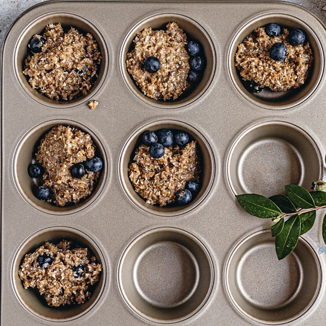 Bran and blueberry muffins