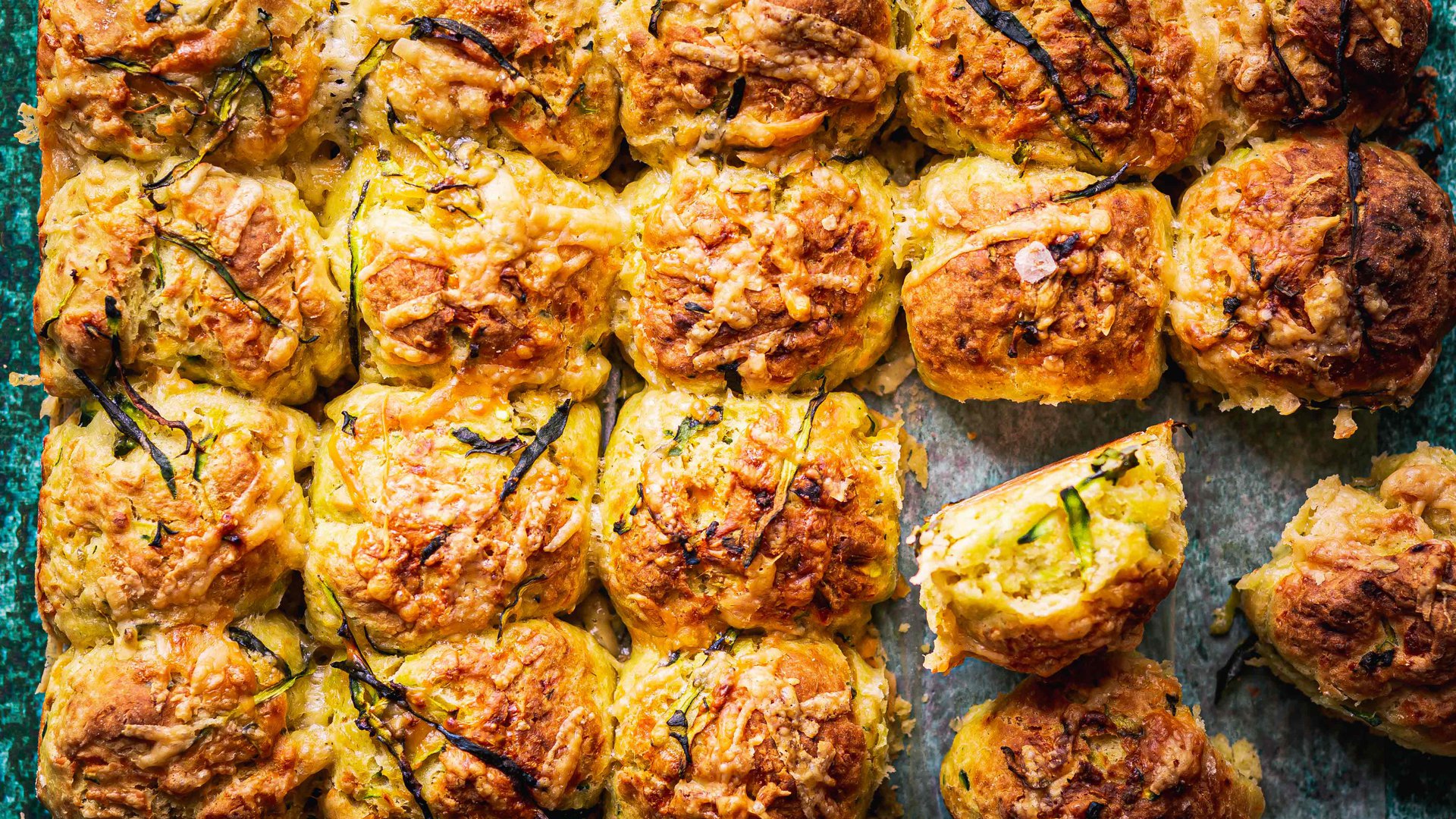 Irish cheddar courgette dinner rolls