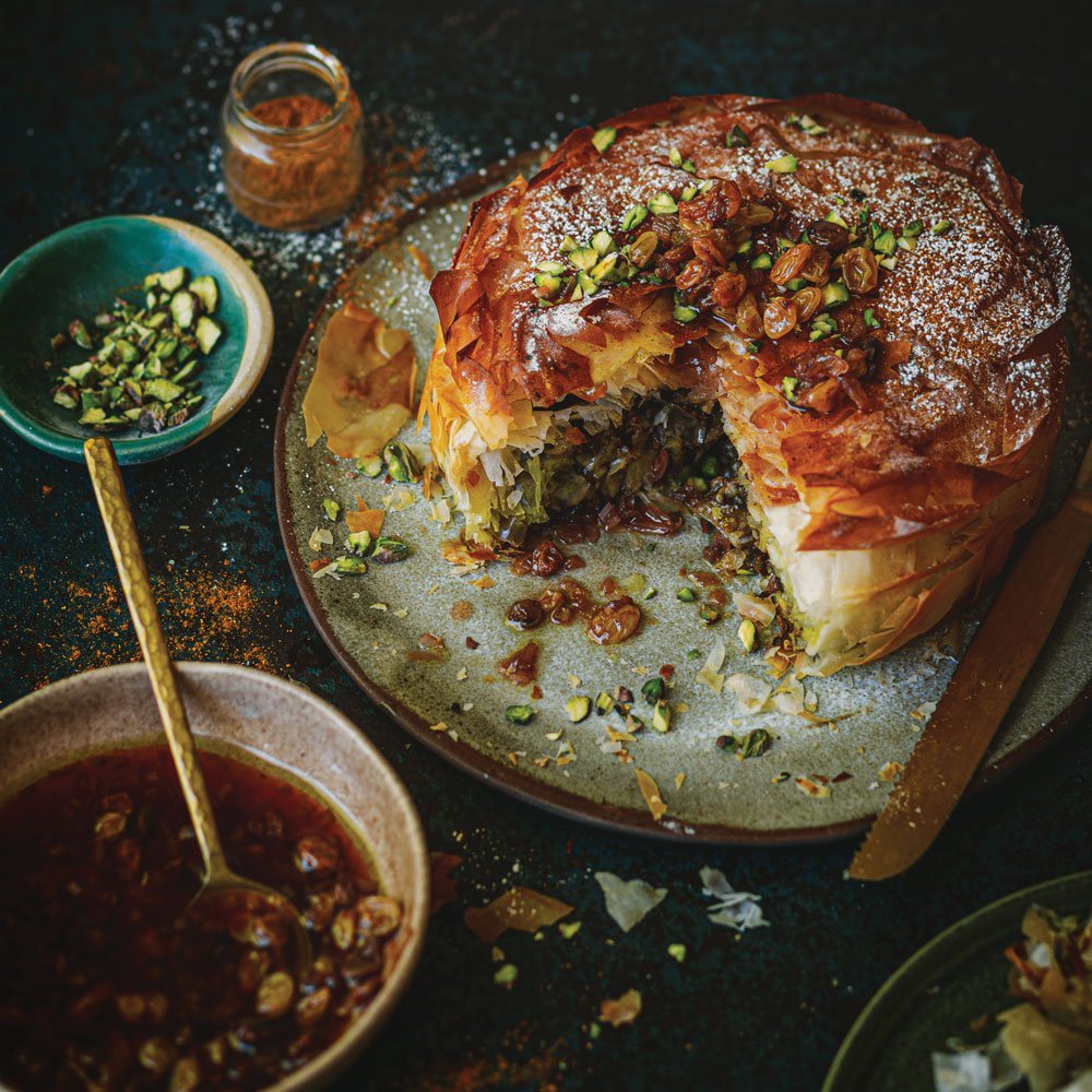 Lamb and pistachio b'stilla