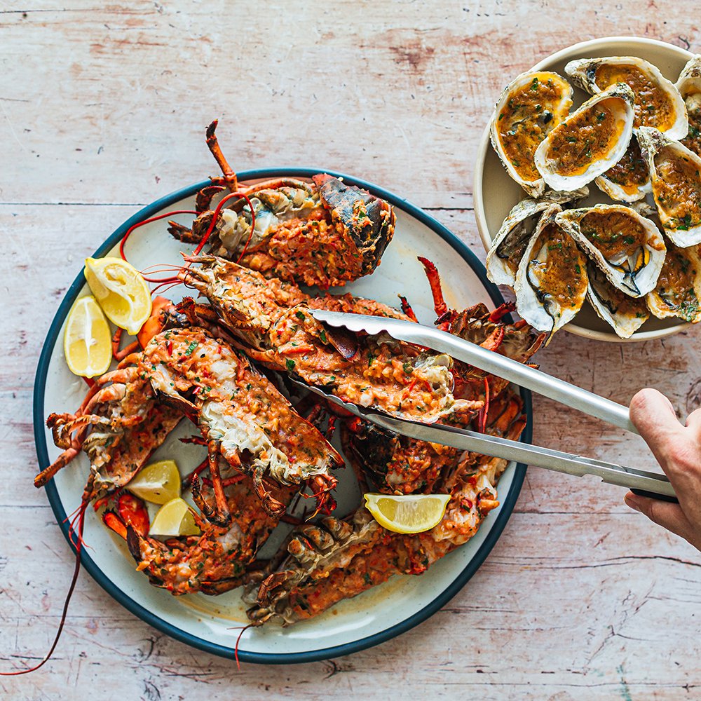 Lobsters with burnt tomato and chilli butter recipe Spinneys UAE