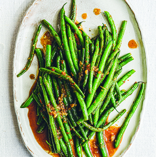 Malaysian-style fried bean salad