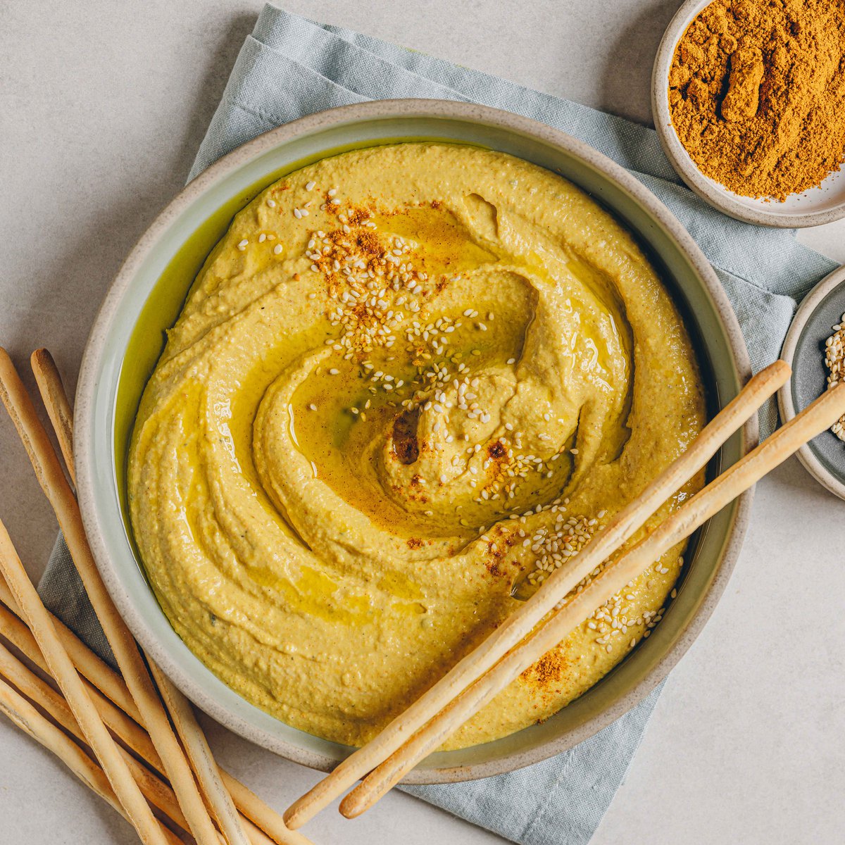Mild curry hummus