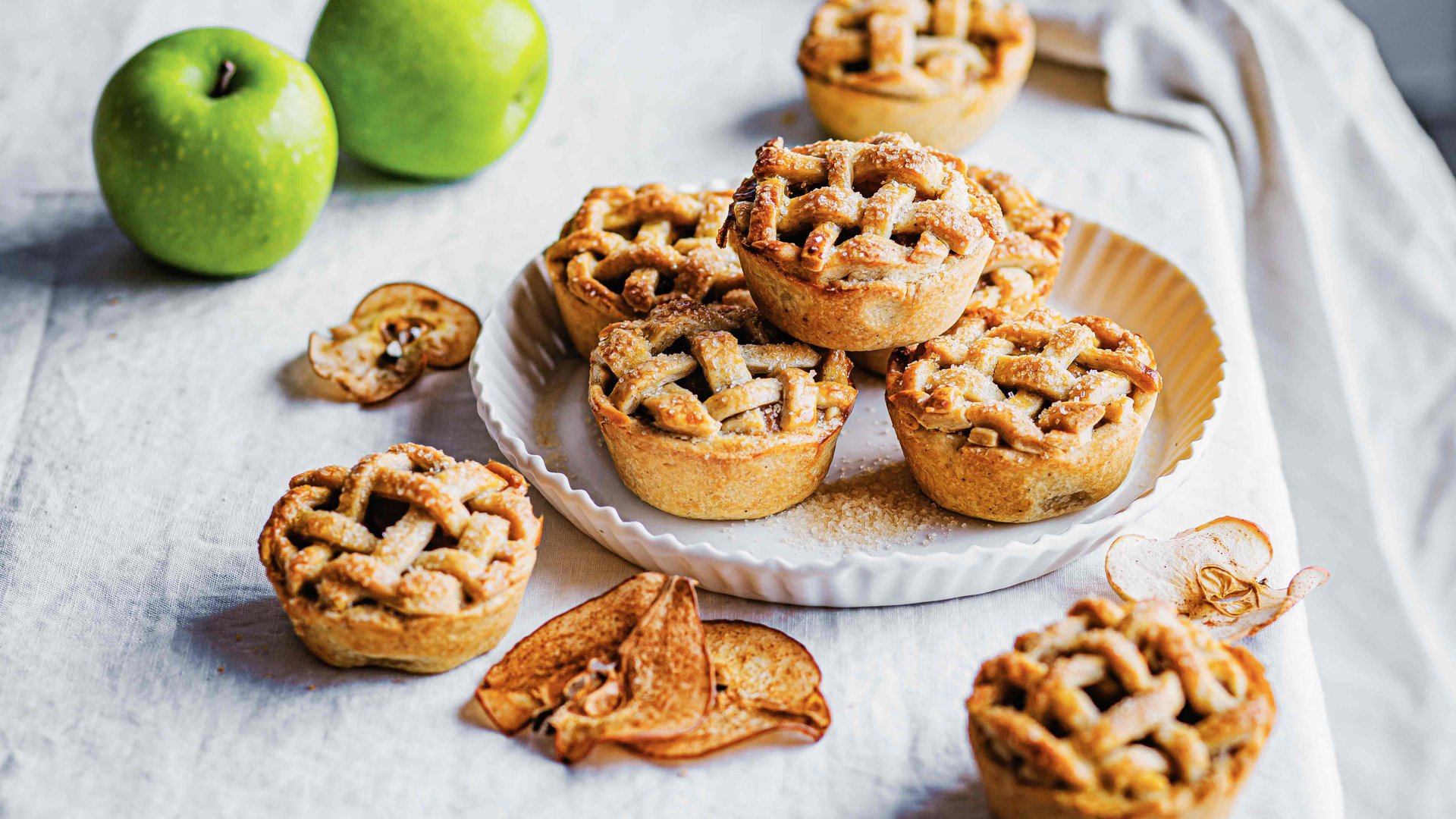 Mini granny smith apple pies