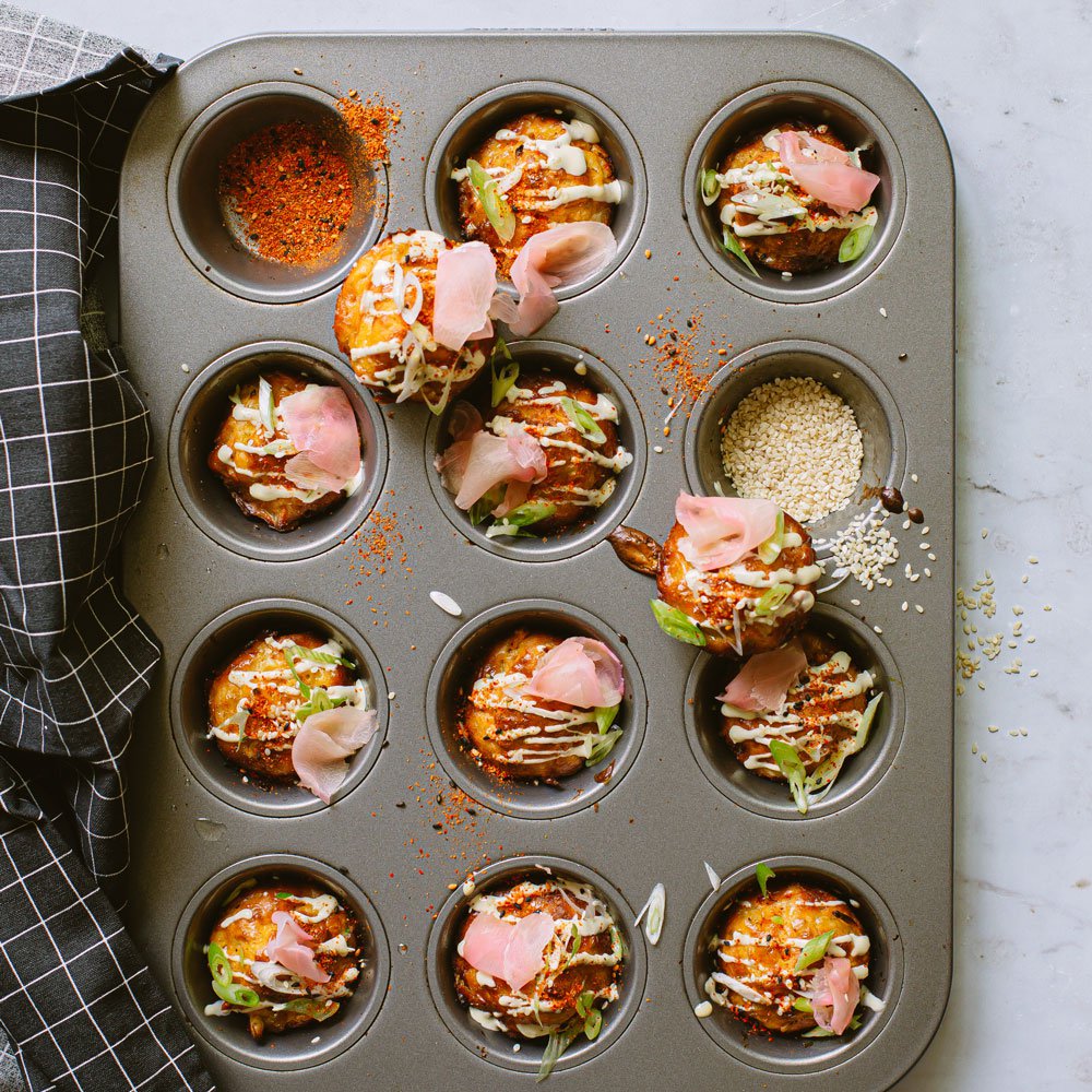 Mini okonomiyaki puffs