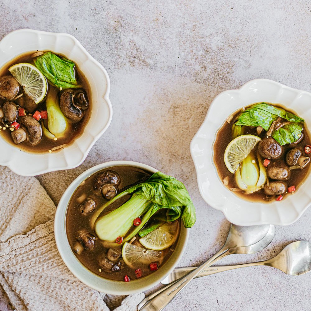 Miso and mushroom broth