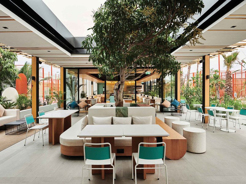 Mirin-glazed salmon fillet with crispy skin and miso aubergine purée at Nette | Bright and airy best describe Nette’s casual decor