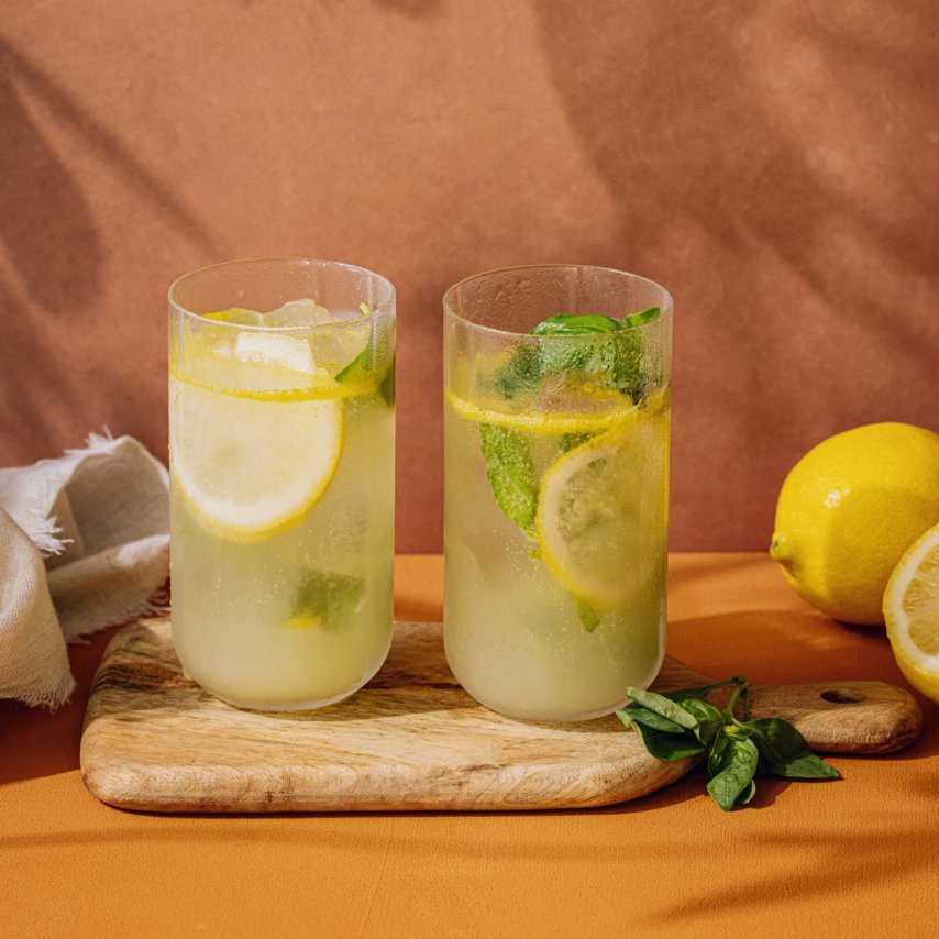 Basil, lemon and olive oil margarita mocktail