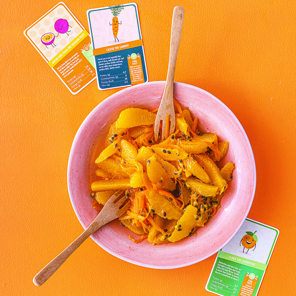 سلطة برتقال وباشن فروت وجزر