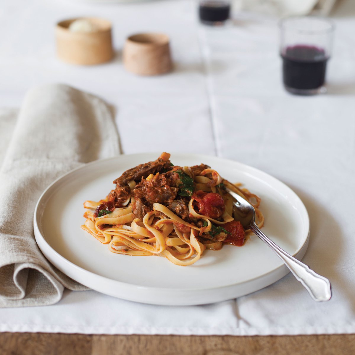 Tasha’s pulled lamb pasta
