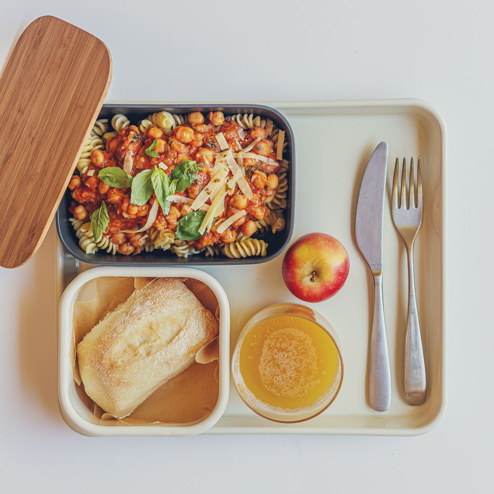 Pasta e Ceci with balsamic roasted tomatoes