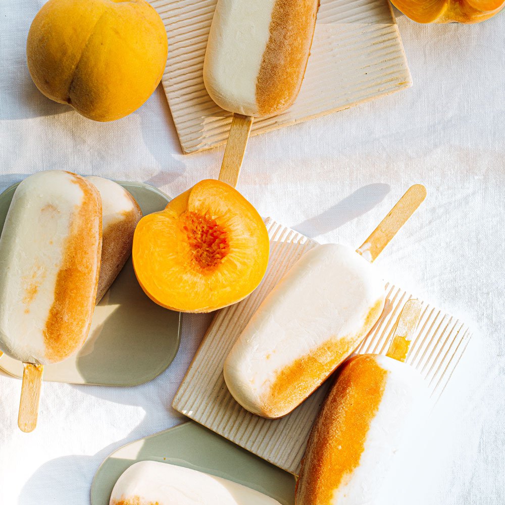 Peaches and cream popsicles