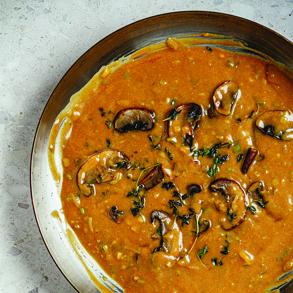 Pecan nut and porcini gravy vegetarian or vegan recipe Spinneys UAE