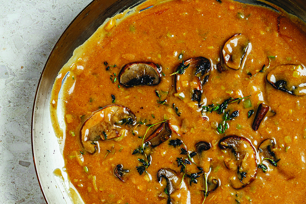 Pecan nut and porcini gravy vegetarian or vegan recipe Spinneys UAE