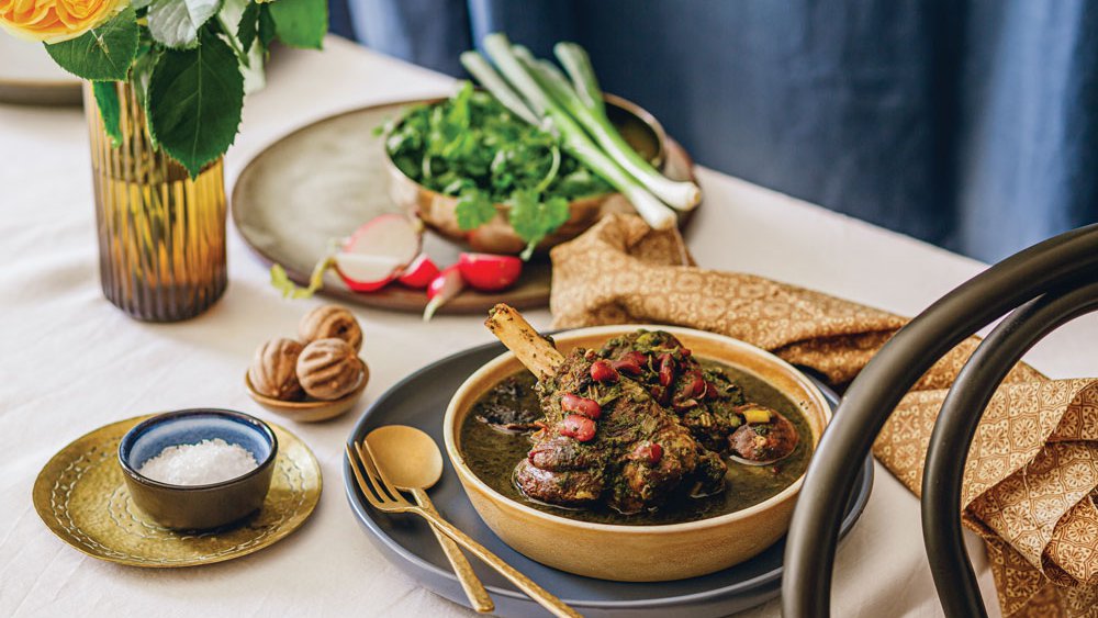 Persian gormeh sabzi lamb shanks