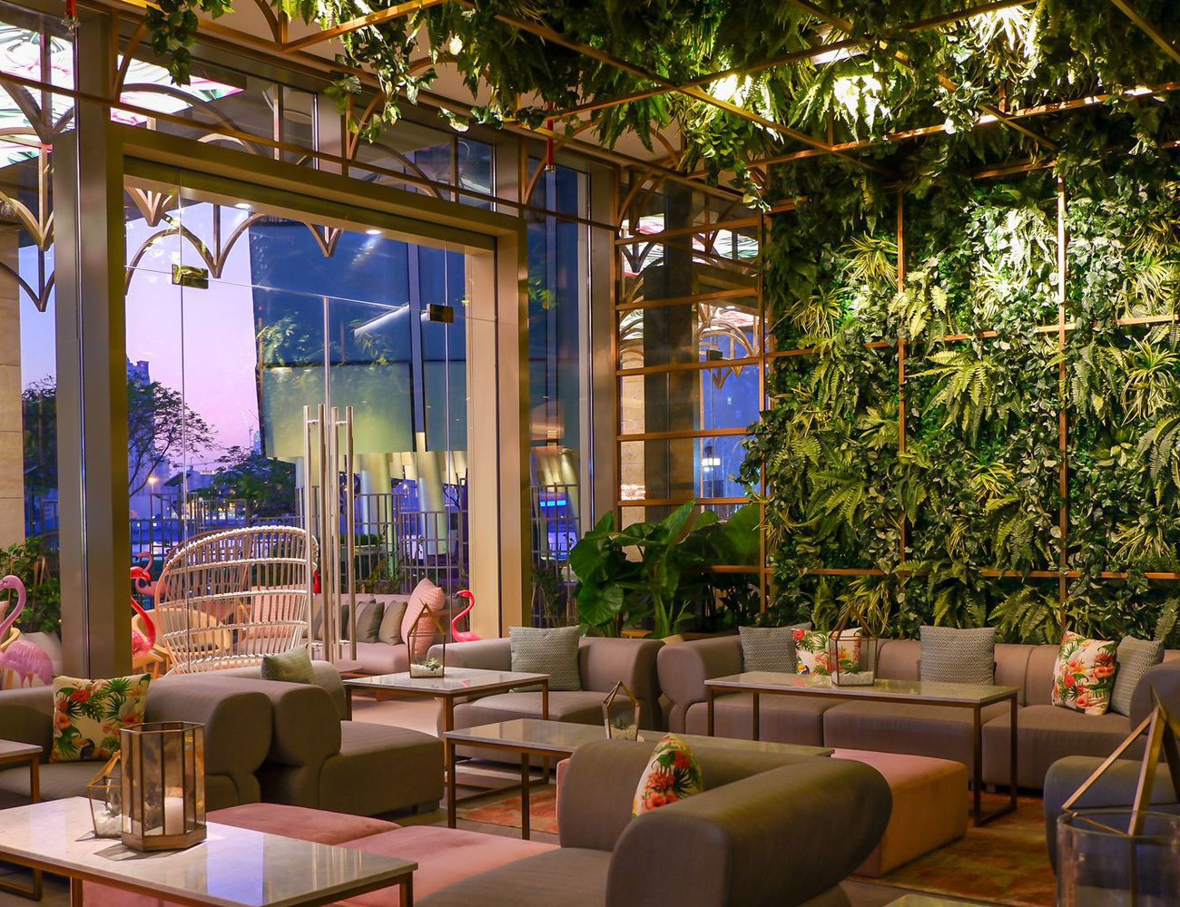 The interiors of Pierre's TT displays a sophisticated blend of French chic and tropical glamour