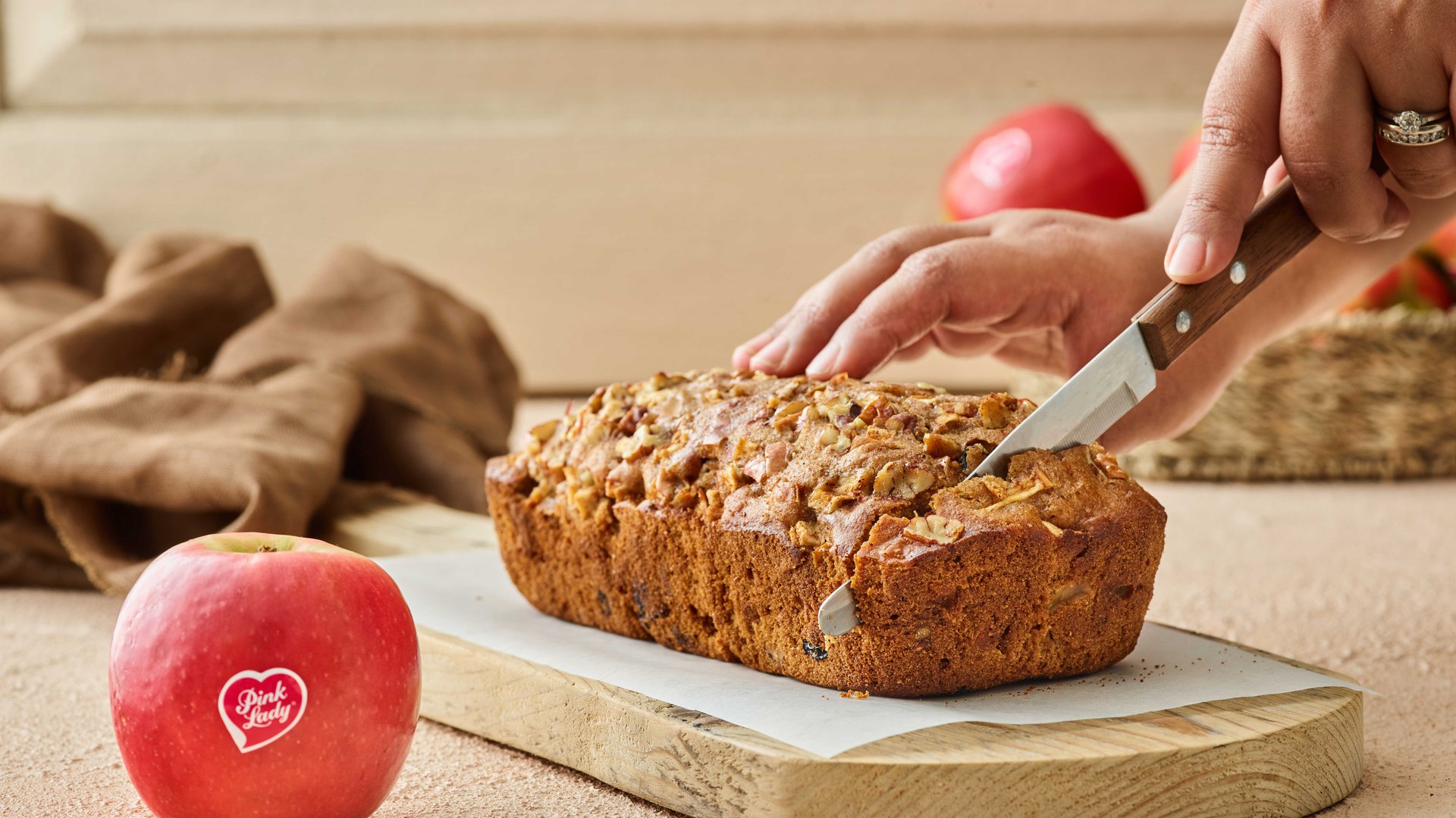 Pink lady apple vegan loaf