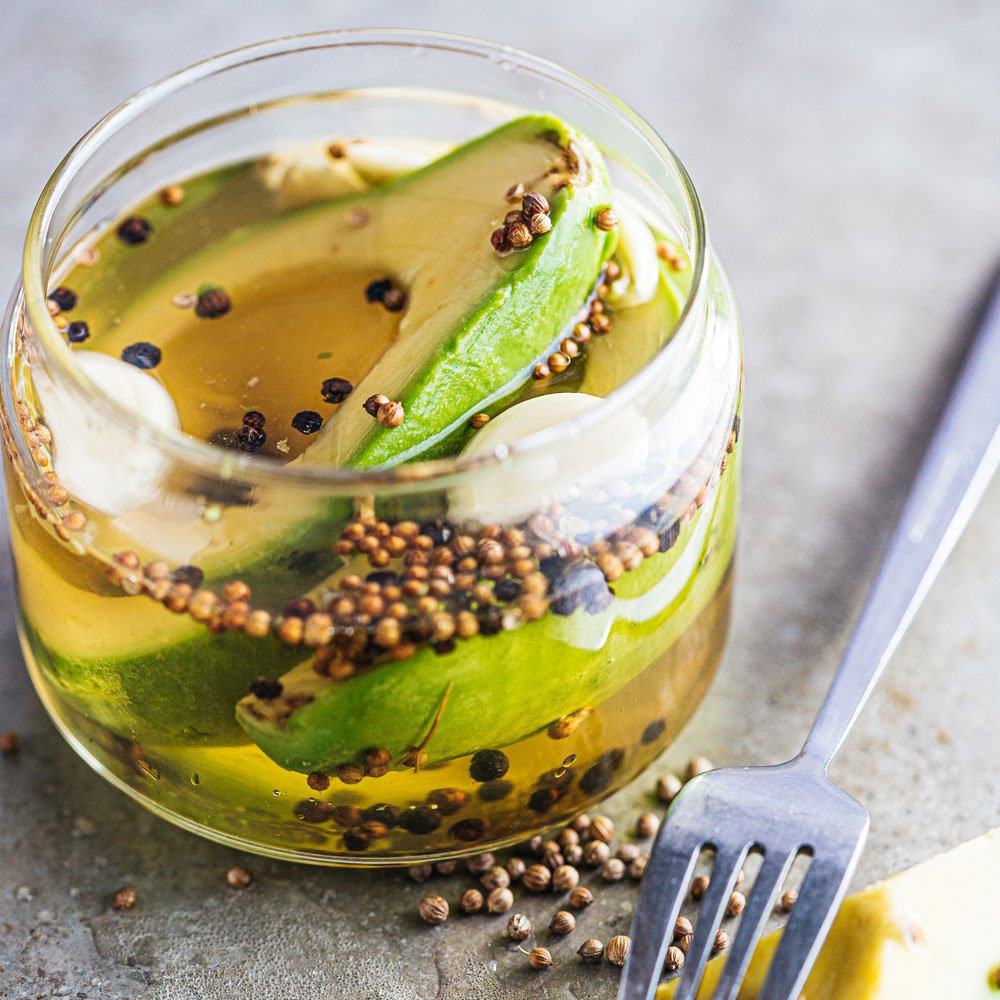 Quick pickled avocado