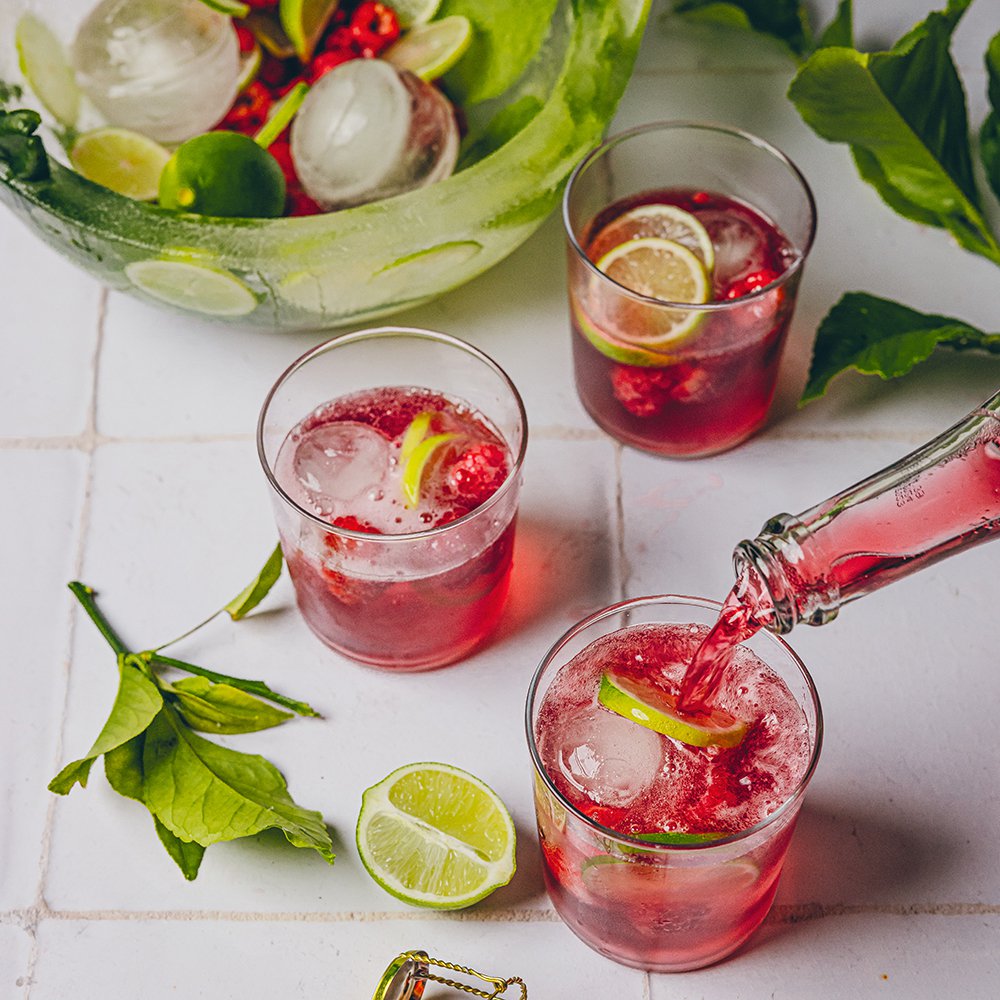 Raspberry and lime punch