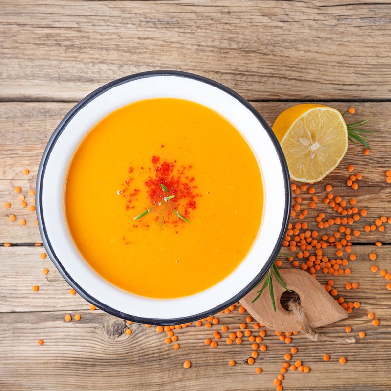 Red lentil and carrot soup