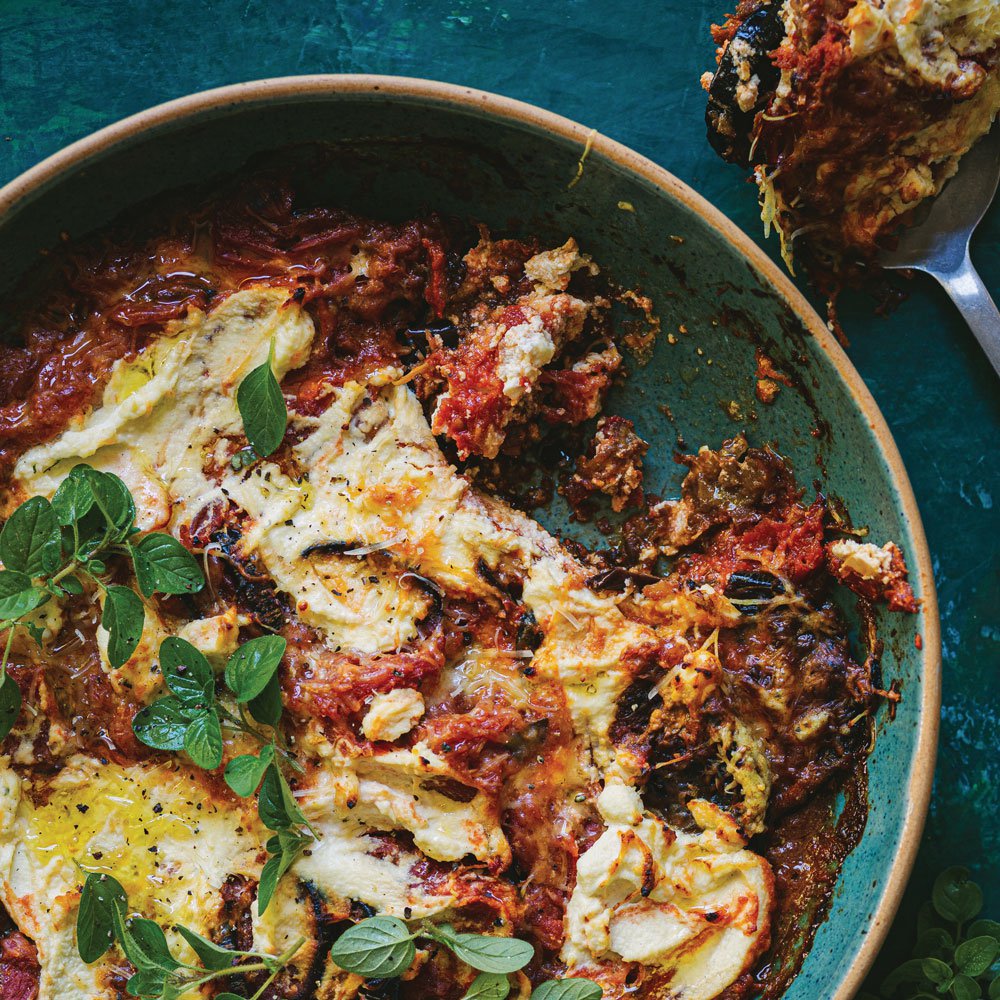 باذنجان مع جبنة الريكوتا والبارميزان