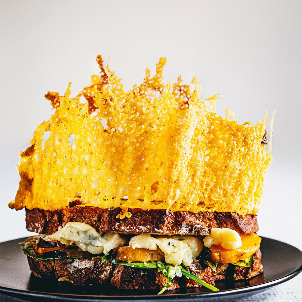 Roasted butternut, gorgonzola and spinach toasties