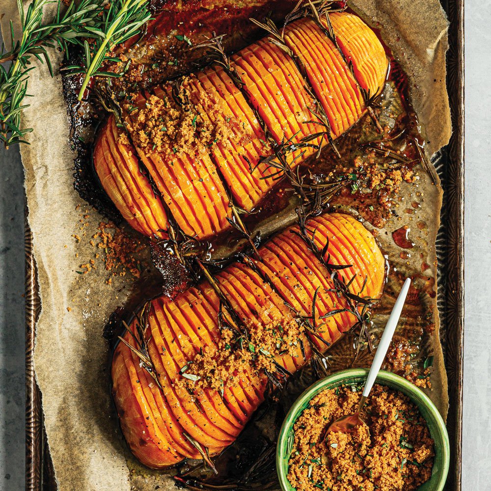 Rosemary Hasselback butternut with honey