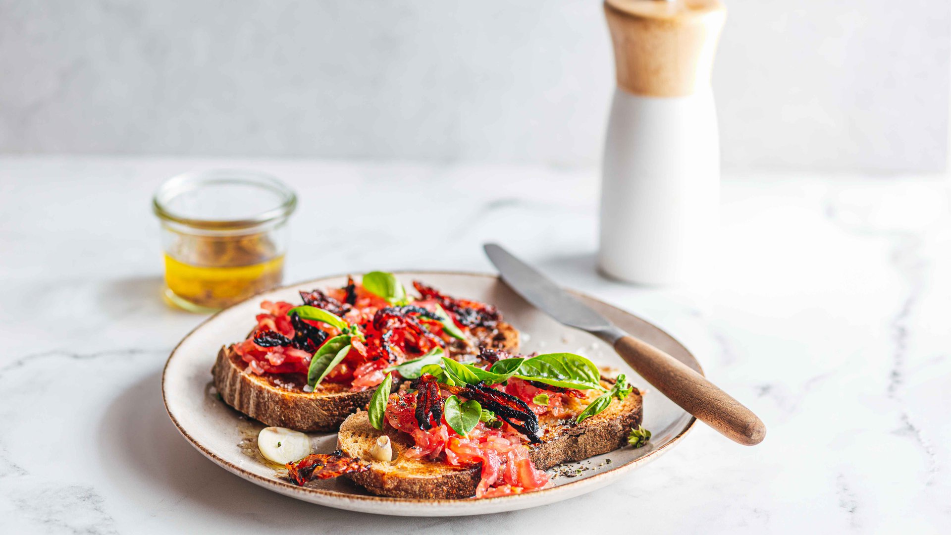 Spanish overripe tomato toast