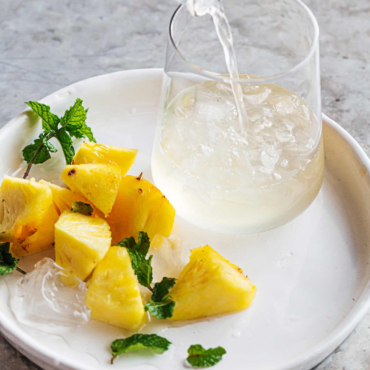 Spiced pineapple and coconut shrub