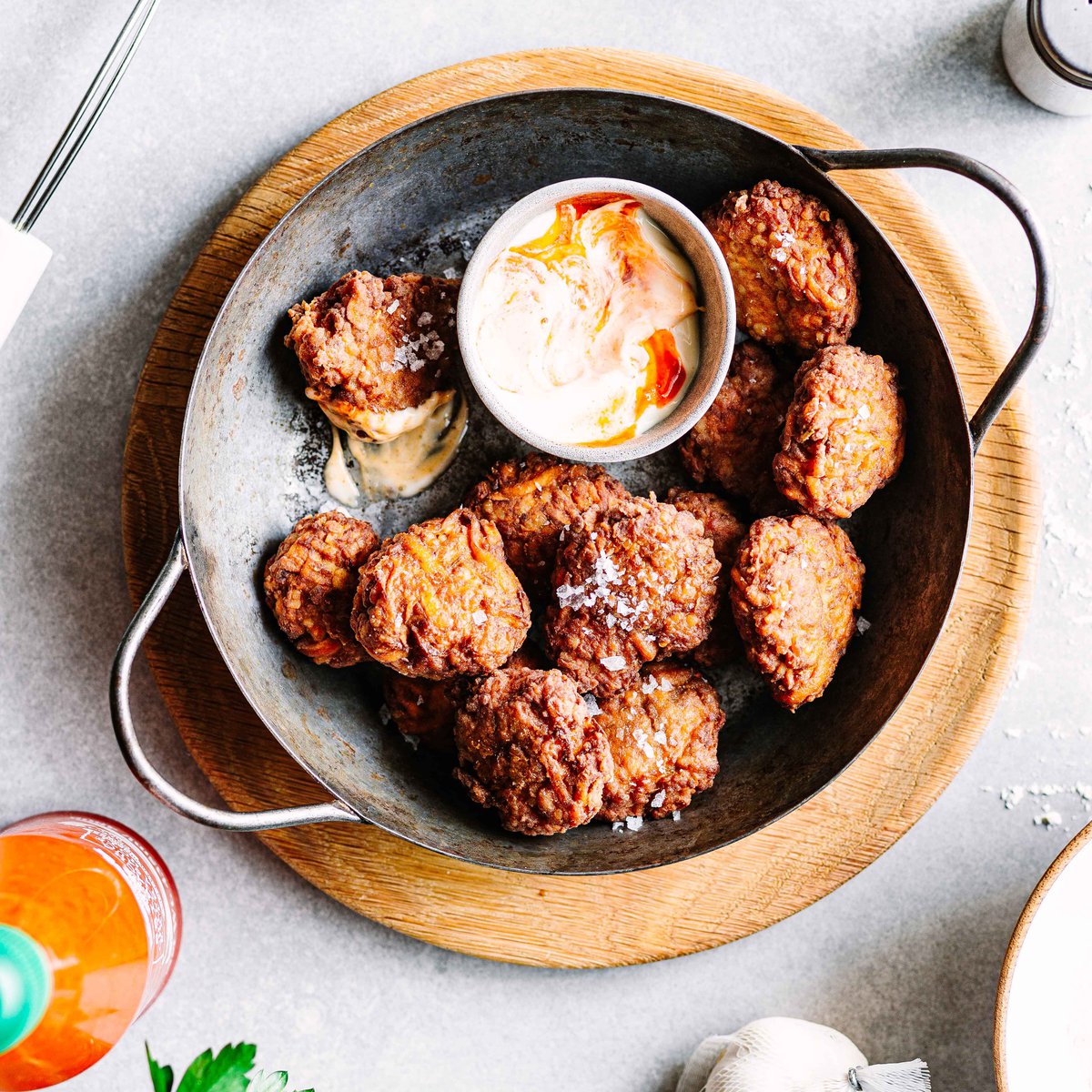 Sweet potato, chicken and bulgur wheat nuggets