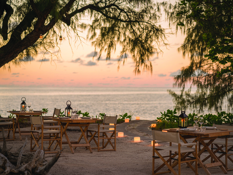 Villas are built into the lush granitic hillside with sweeping views of Petite Anse Bay at Four Seasons Resort on Mahé │ Head to The Lighthouse for dinner under the stars  │ Aldabra giant tortoise