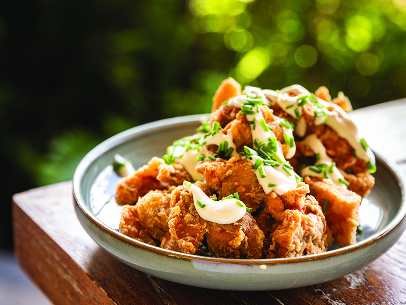 The villas at Four Seasons Resort on Desroches are tastefully decorated  │ Chicken karaage at The Deli, a Japanese Izakaya restaurant on Desroches Island │  Lavish suites come with private gardens and pools │ Mahé’s dramatic landscape is completely Instagrammable