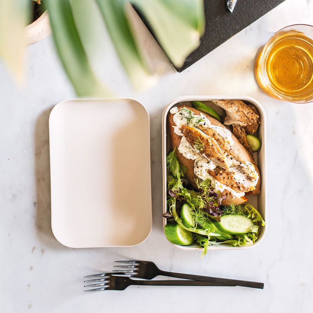 Smoked mackerel loaded microwave sweet potato recipe Spinneys UAE