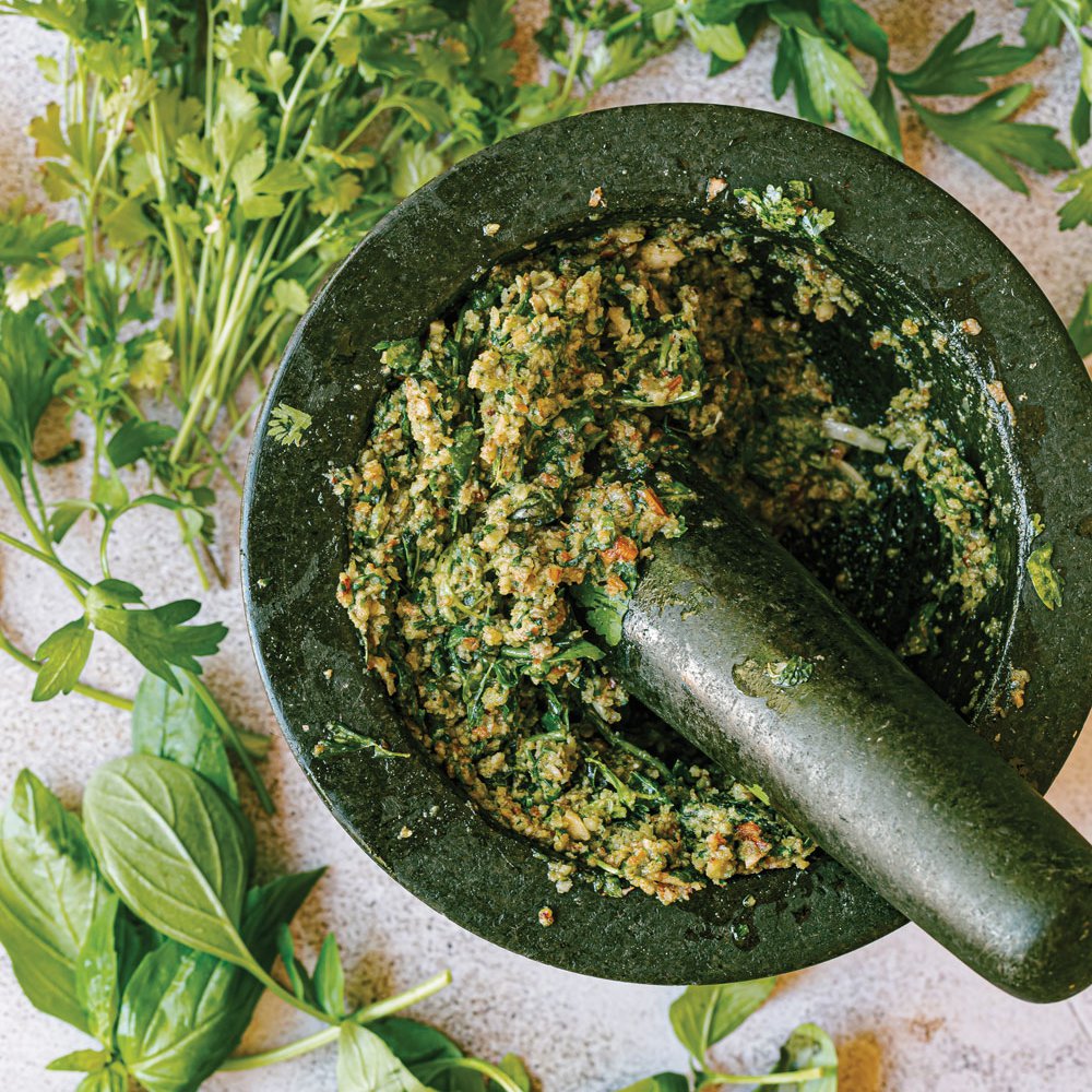 Preserved lemon and herb pesto