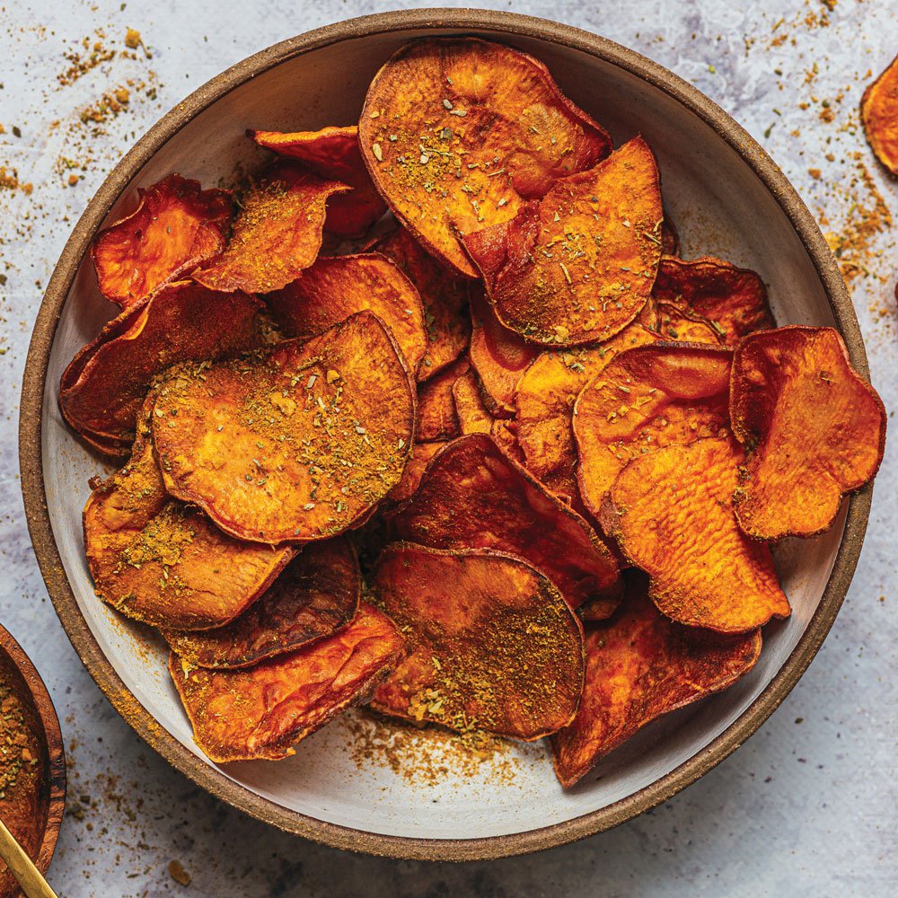 رقائق بطاطا حلوة مع توابل الفلافل