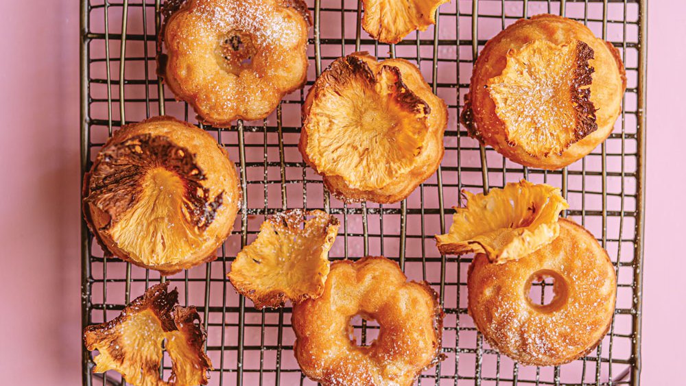 Pineapple almond baby cakes with pineapple glaze