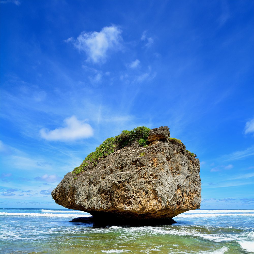 Rock formation broken away from ancient coral reefs at Bathsheba