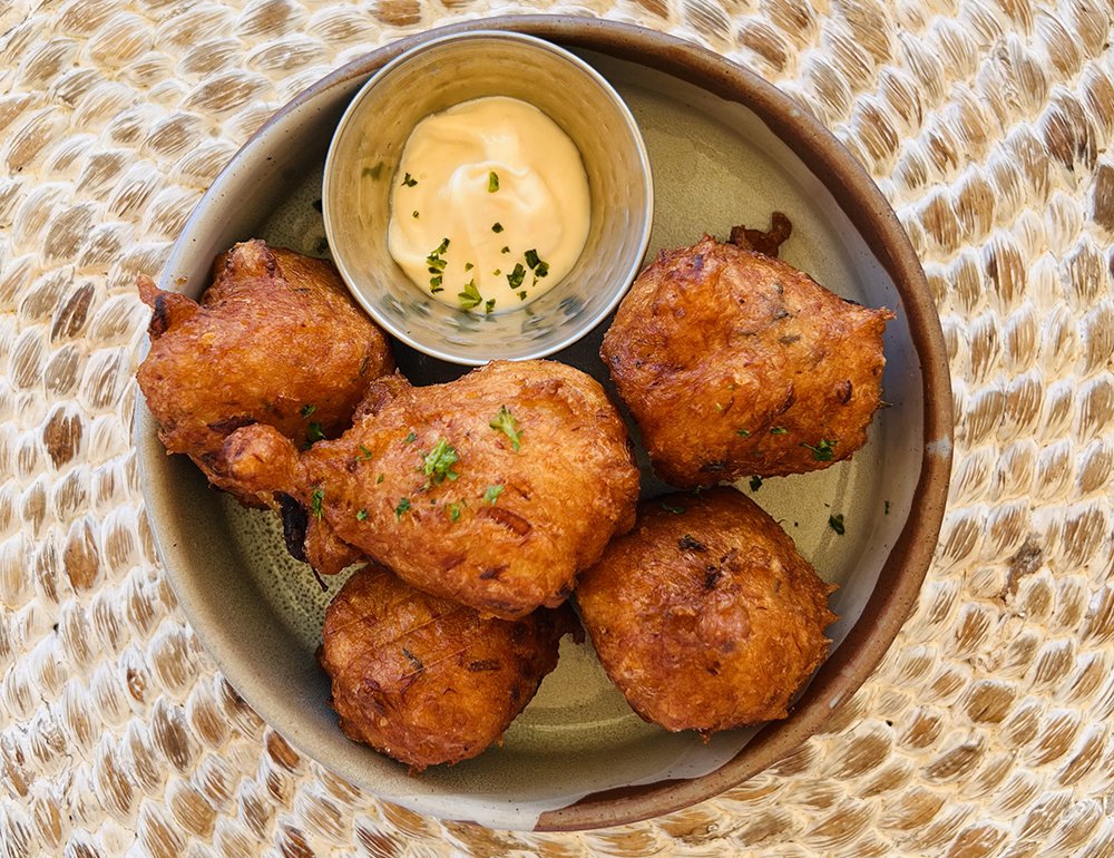 Fish cakes with Scotch bonnet aioli