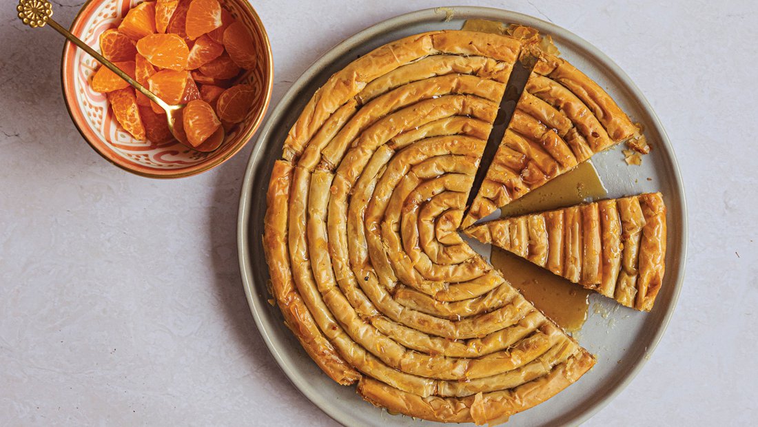 ClemenGold and almond m’hanncha with ClemenGold syrup