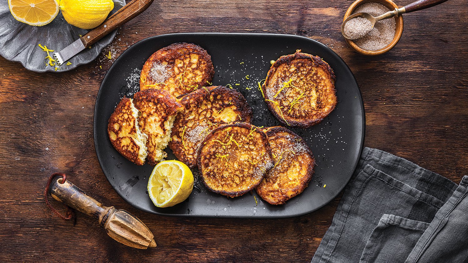 فطائر قطايف بالليمون وجبنة الريكوتا