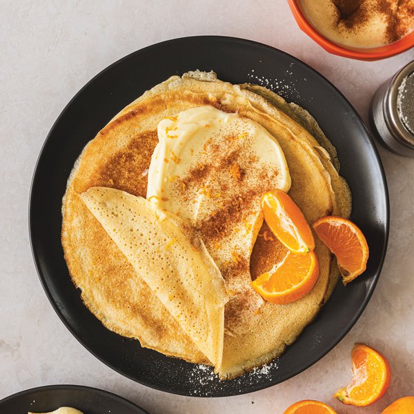 Naartjie milk tart pannekoek