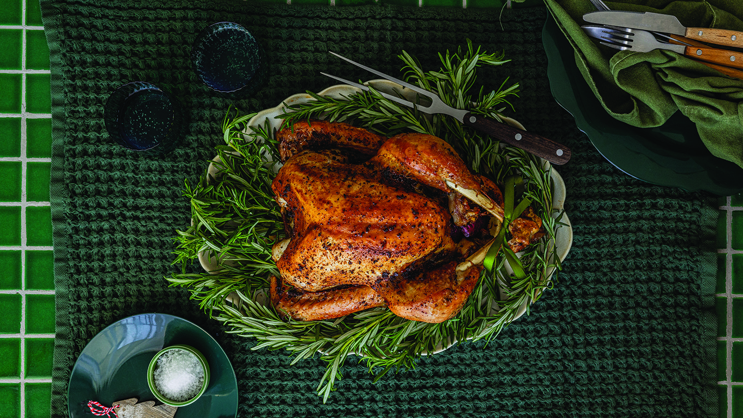 Roasted turkey with dried lemon rub